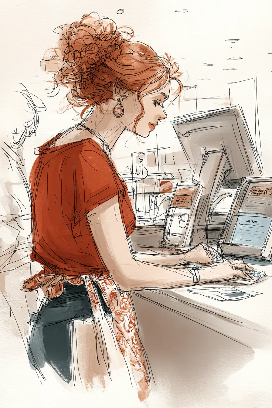 American shopper at a checkout choosing a four-payment split