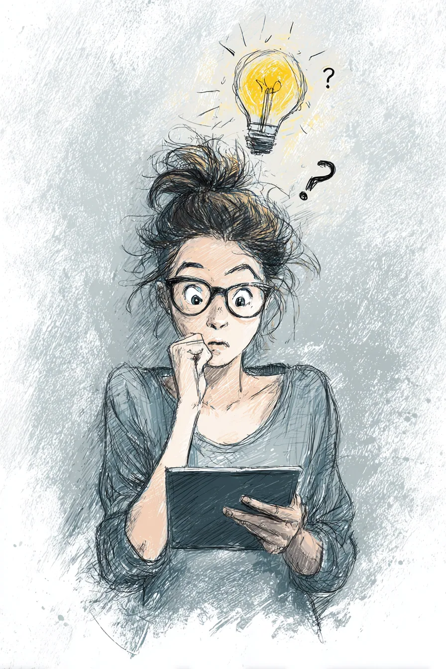 American customer reading clear answers on a tablet at home